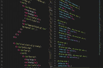 HTML and CSS code on dark screen