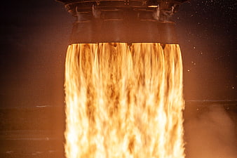 Close-up of Rocket Engine Nozzle During Liftoff