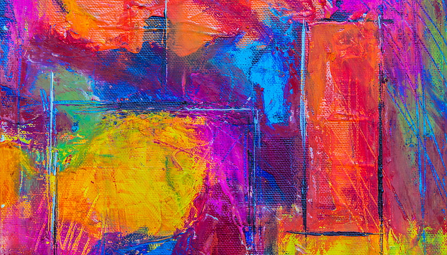Vibrant Abstract Acrylic Painting with Bold Brushstrokes
