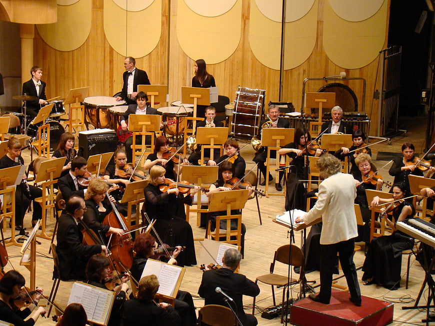 Symphony Orchestra Performance in Concert Hall