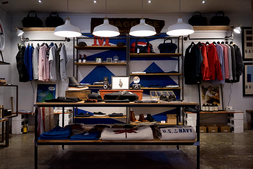Modern Clothing Store Interior with Apparel Display