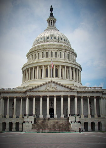 US Capitol Building Dome and Front Facade in Washington DC
