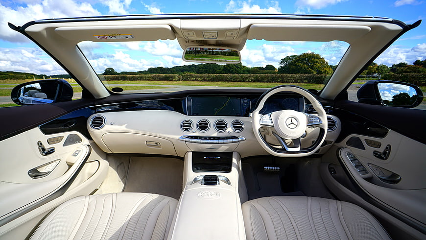 Luxury Mercedes-Benz S63 Cabriolet Interior With Cream Leather Seats