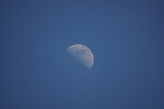 Half Moon in Blue Sky