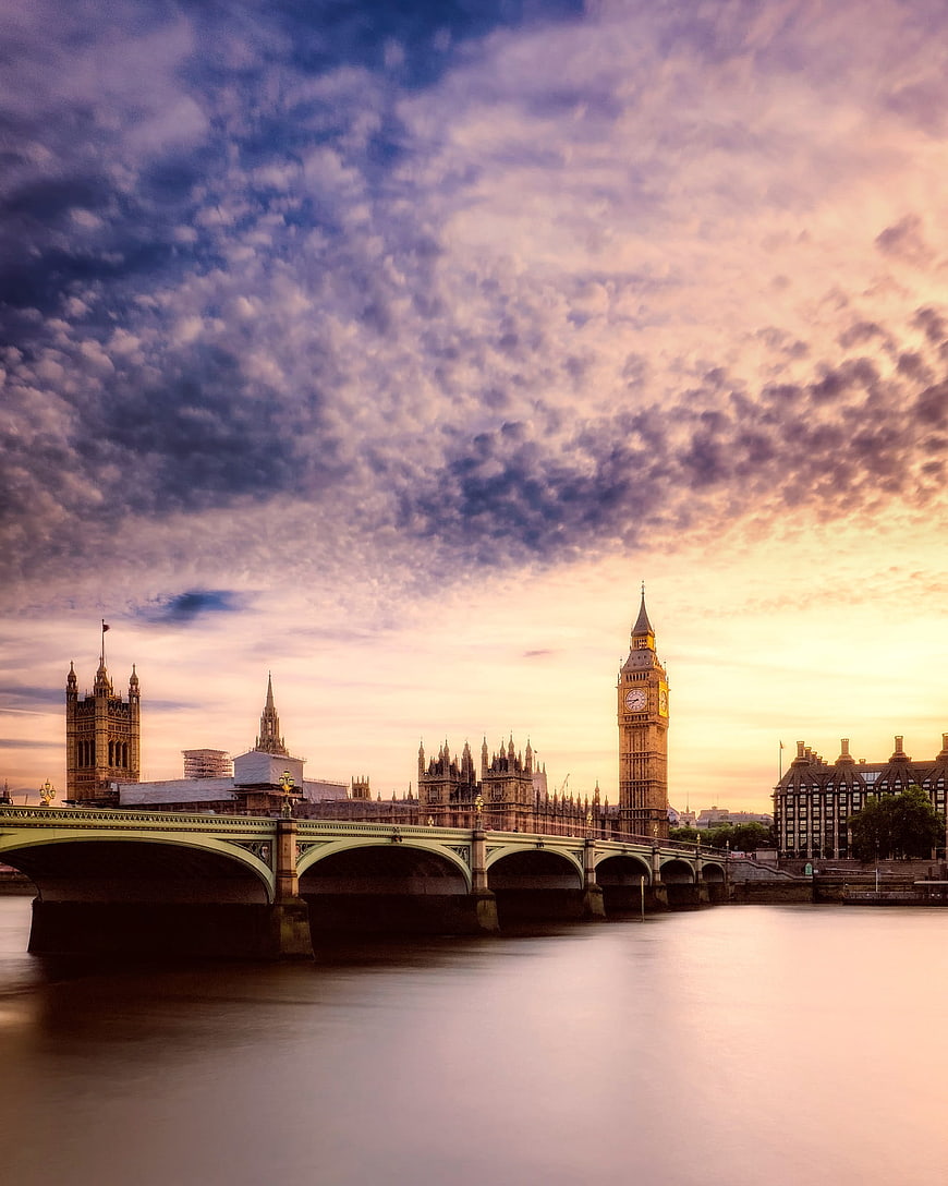 Big Ben and Westminster Bridge at Sunset