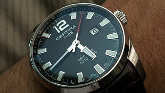 Close-up of Certina DS-P Auto Watch on Wrist