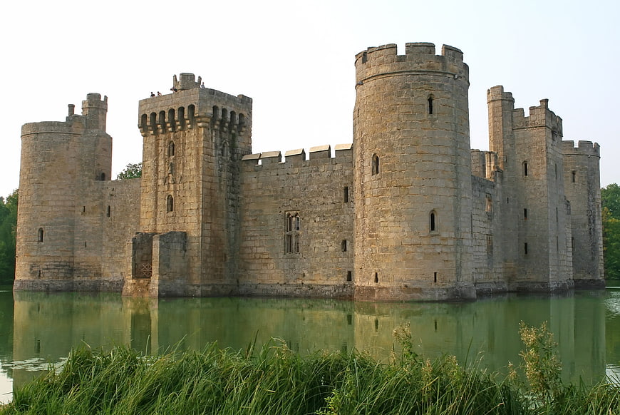 Bodiam Castle in Sussex, England, Surrounded by a Green Moat