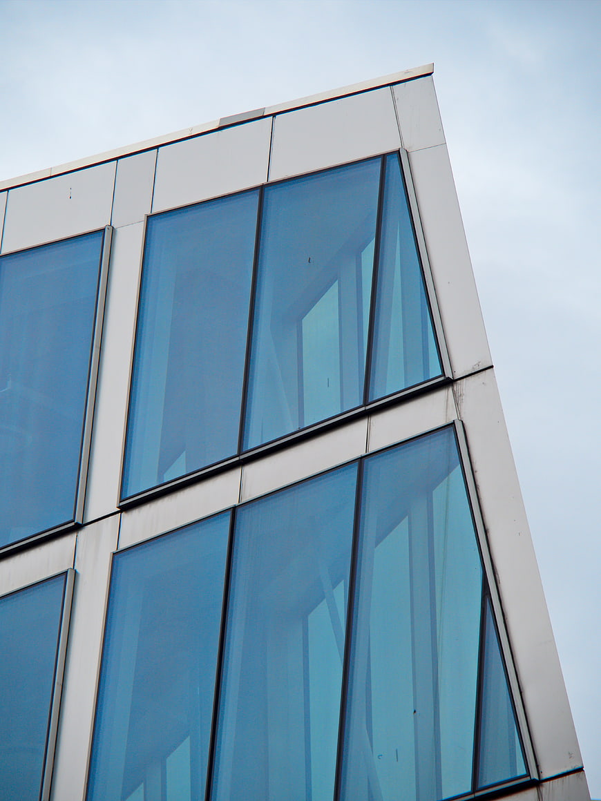 Modern Blue Glass Building Architecture Detail