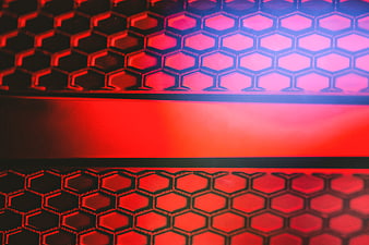 Red and Blue Hexagonal Automotive Grille Texture