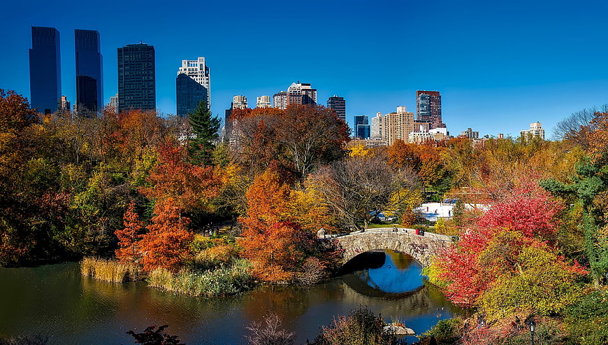 Bow Bridge in Central Park NYC Autumn Foliage