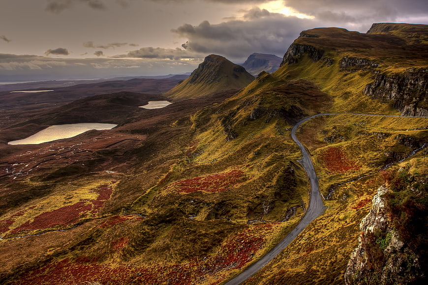 Winding Mountain Road Through Dramatic Highland Landscape