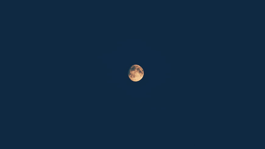 Full Moon in Dark Blue Night Sky