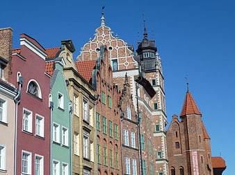 Colorful historic architecture in Gdansk, Poland