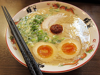 Delicious Japanese Ramen Bowl with Soft Boiled Eggs and Chashu