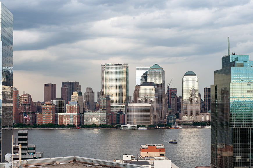 Boston Skyline View Across the Water with Skyscrapers
