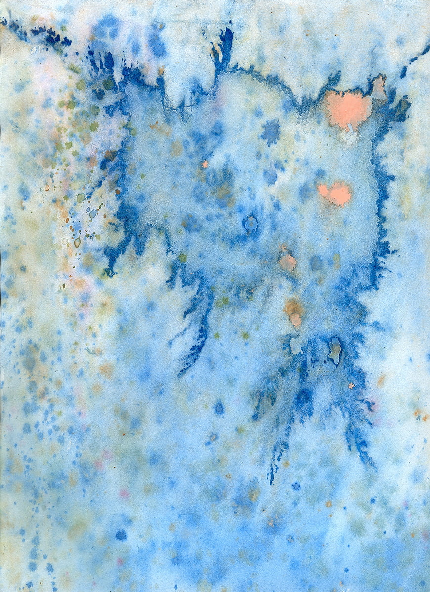 Abstract Blue Watercolor Texture Background
