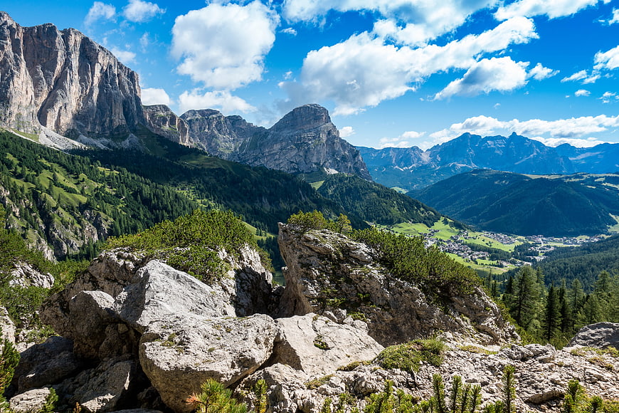 Dramatic Dolomites Mountain Landscape with Rocky Foreground