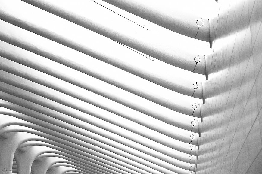 Abstract Black and White Architectural Curves and Shadows