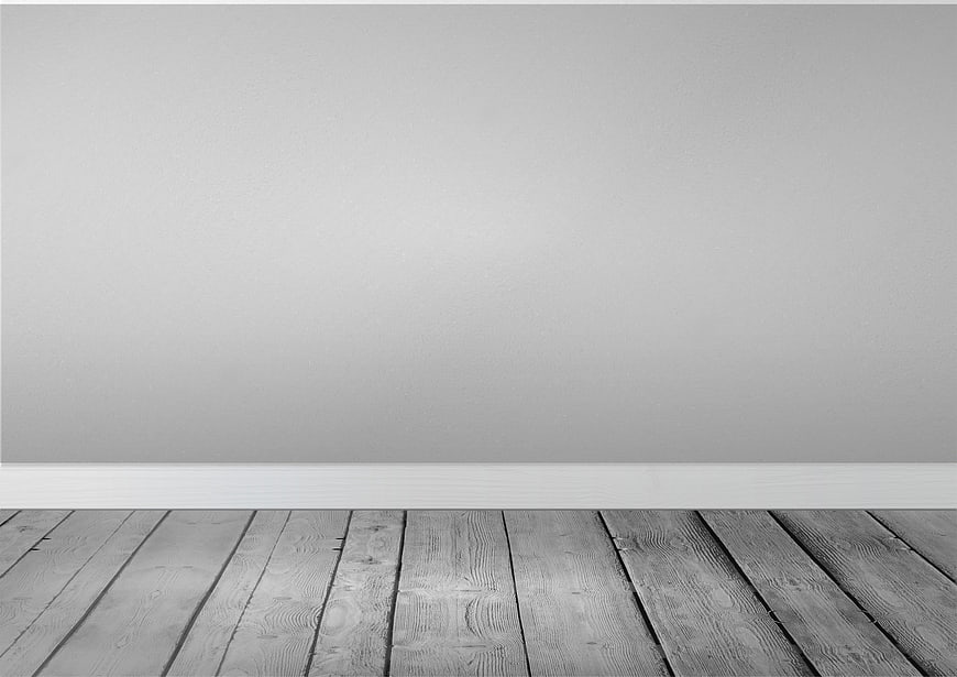 Minimalist Empty Room with Wooden Floor and White Wall
