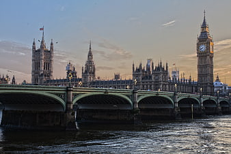 Westminster Bridge and Big Ben at Sunset