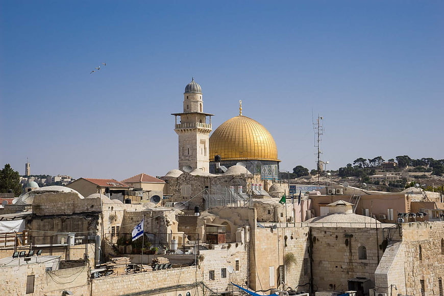 Dome of the Rock and Minaret in Jerusalem Old City