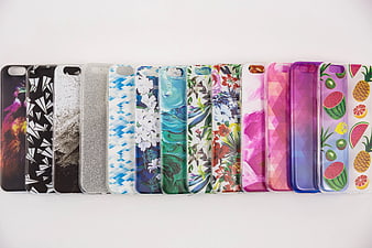 Assorted Colorful Smartphone Cases Flat Lay Collection