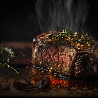 Juicy Grilled Steak with Herbs and Steam