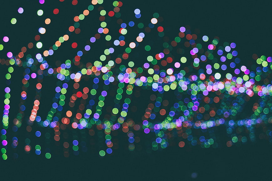 Colorful Bokeh Lights on Dark Background