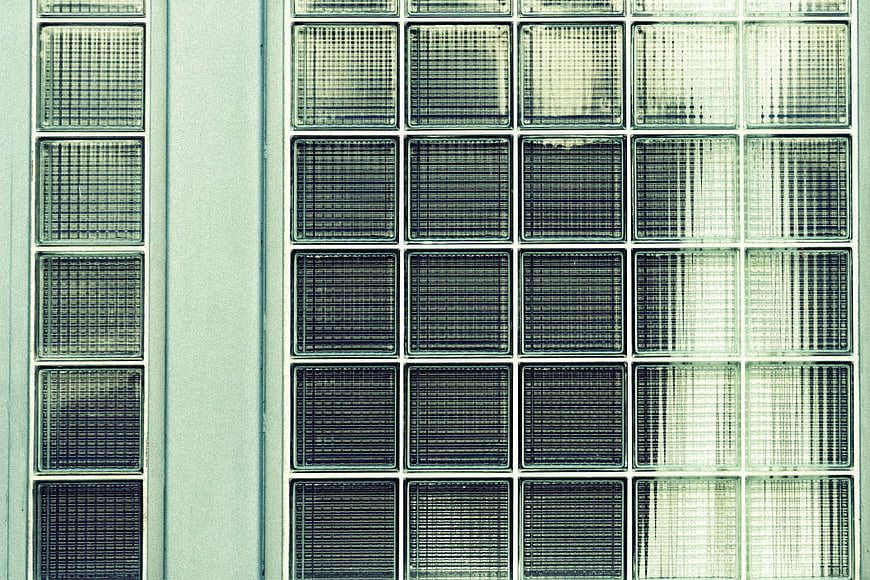 Vintage Textured Glass Block Window Grid Pattern