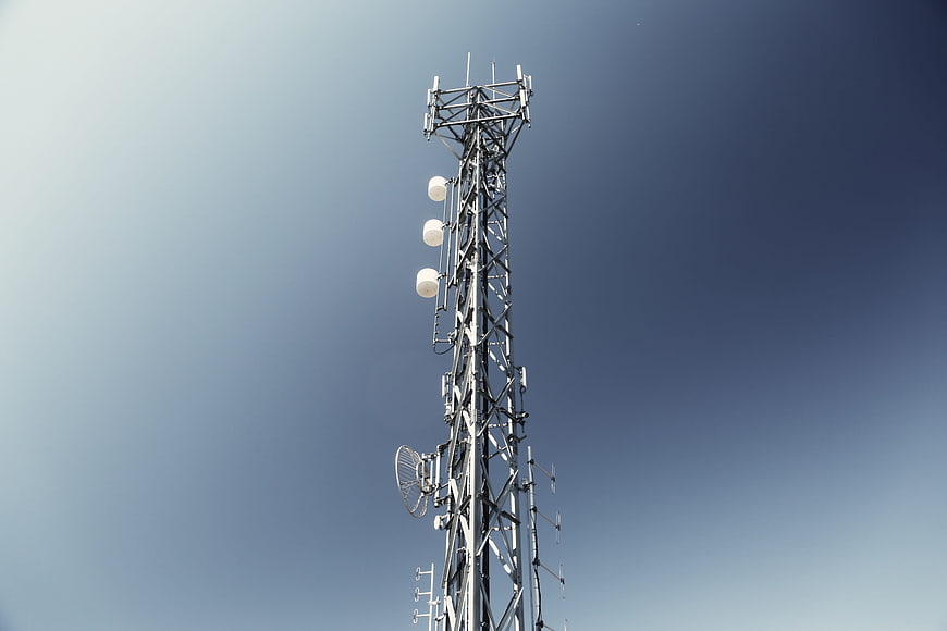 Telecommunication Tower Against Blue Sky