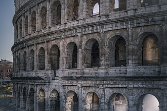 Detailed Colosseum Arches in Rome, Italy