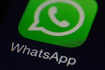 Close-up of WhatsApp App Icon on Smartphone Screen