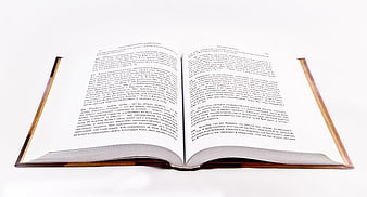 Open Book with Russian Text on White Background