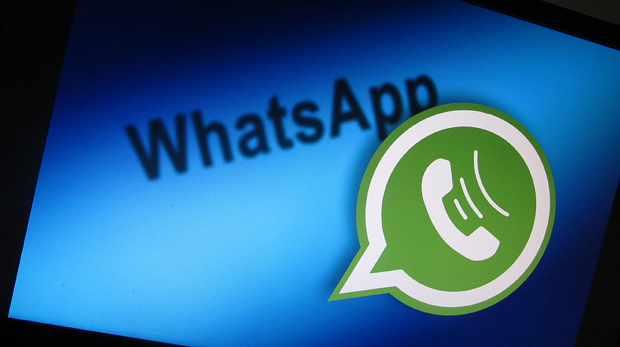 Close-up of WhatsApp logo on smartphone screen
