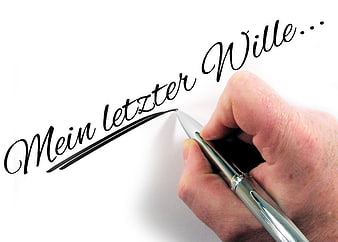 Hand Writing Mein Letzter Wille In Cursive Script