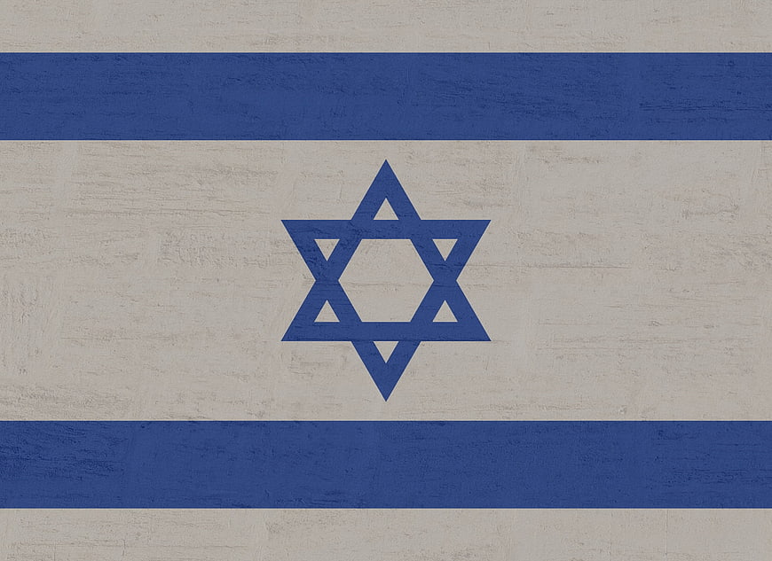 Vintage Textured Israel Flag With Star Of David