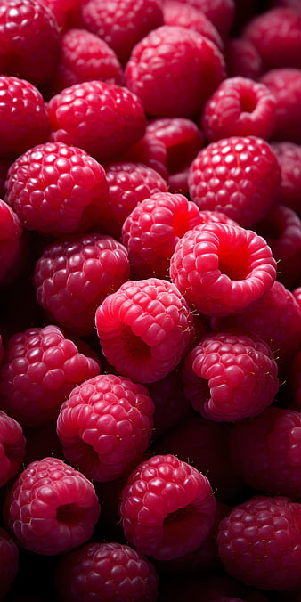 Close-up of Fresh Red Raspberries