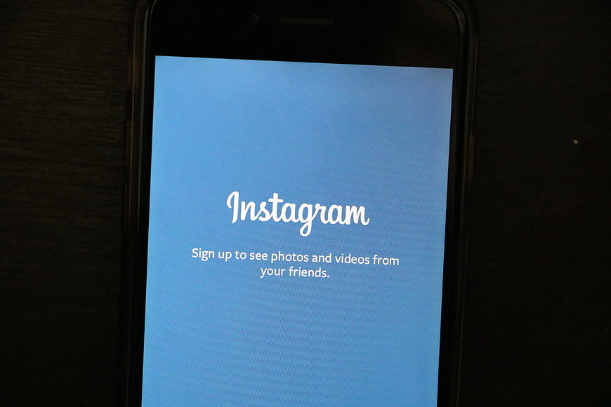 Smartphone Screen Displaying Instagram Sign Up Interface