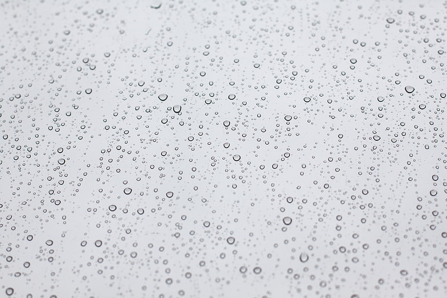 Water Droplets on Glass Surface Close Up