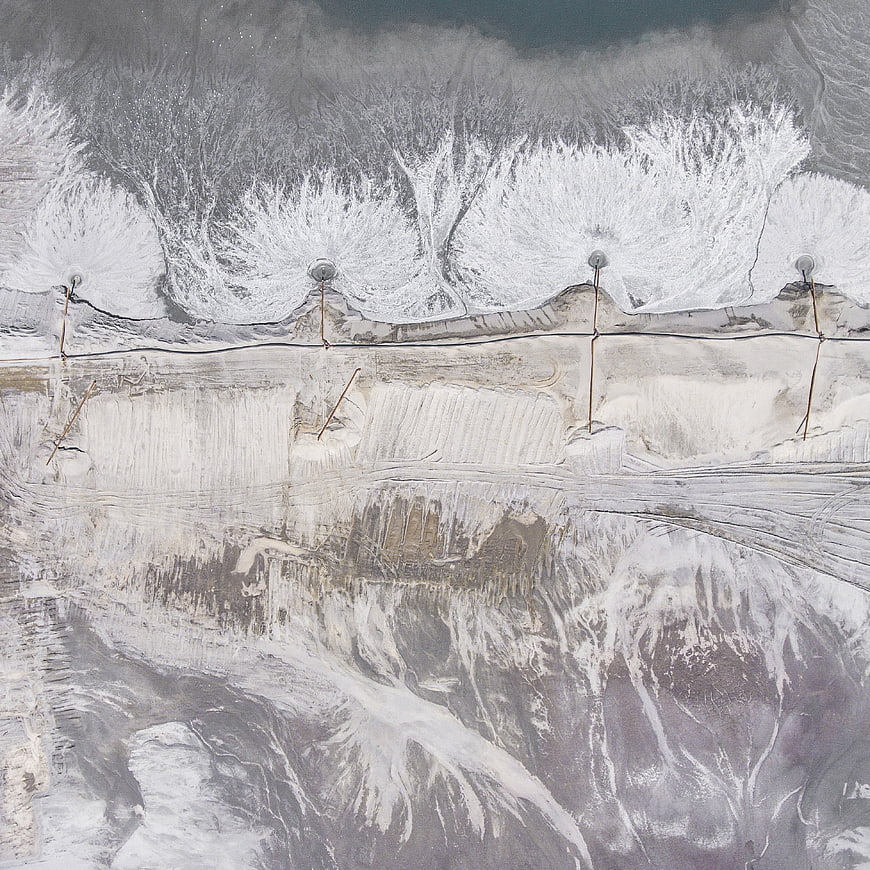 Aerial View of Industrial Coal Mine and Dusty Landscape