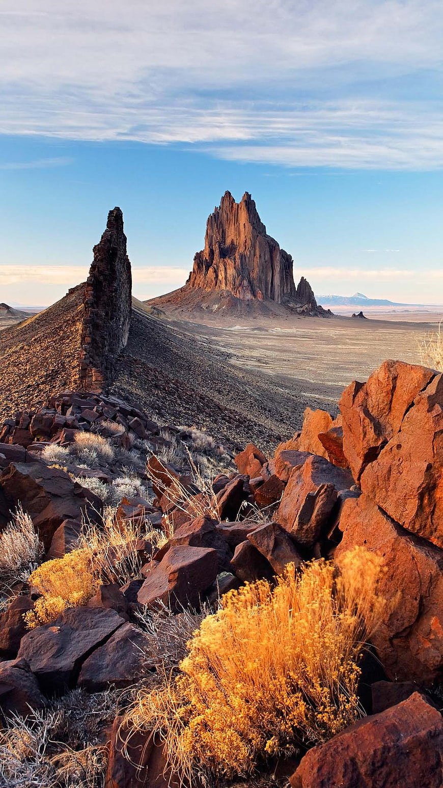 Shark Fin Rock formation in high desert landscape