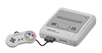 Nintendo Super Famicom Console and Controller on White Background