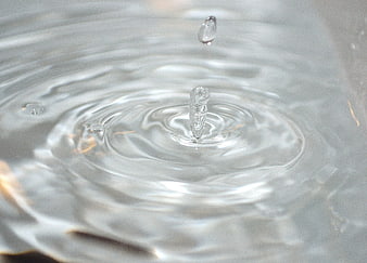 Macro Water Droplet Splash With Ripples And Crown Formation