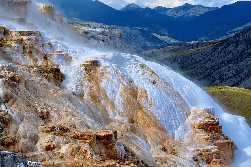 Grand Prismatic Spring Terraces in Yellowstone National Park