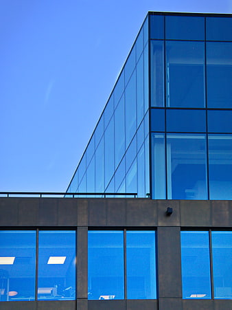 Modern Blue Glass Office Building Architecture