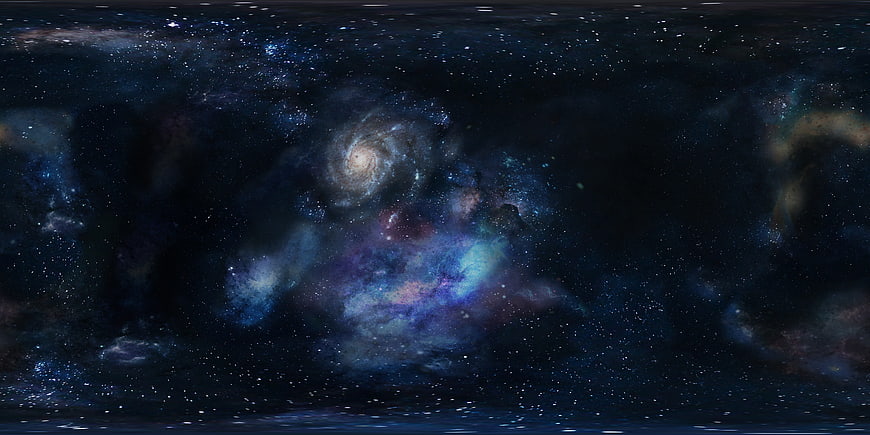 Panoramic Deep Space Galaxy and Nebula Background