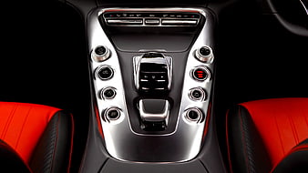 Mercedes-AMG GT Interior Center Console and Red Leather Seats