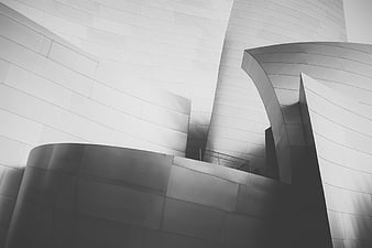 Abstract Black and White Modern Architecture Curved Walls