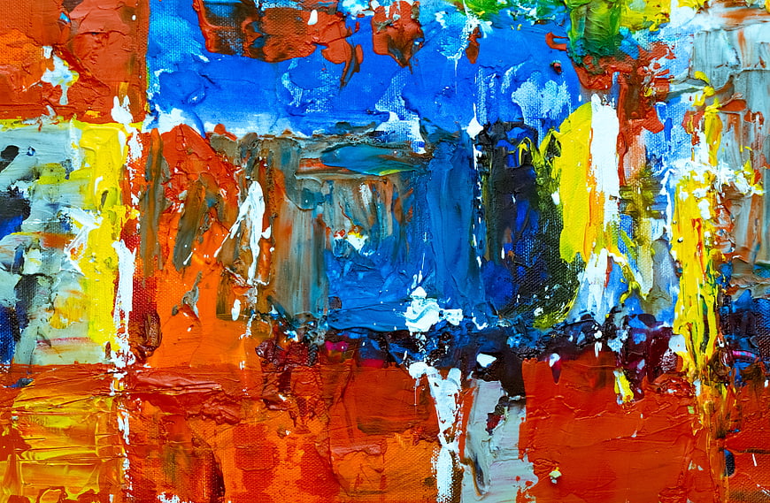 Vibrant Abstract Acrylic Painting with Thick Textured Brushstrokes