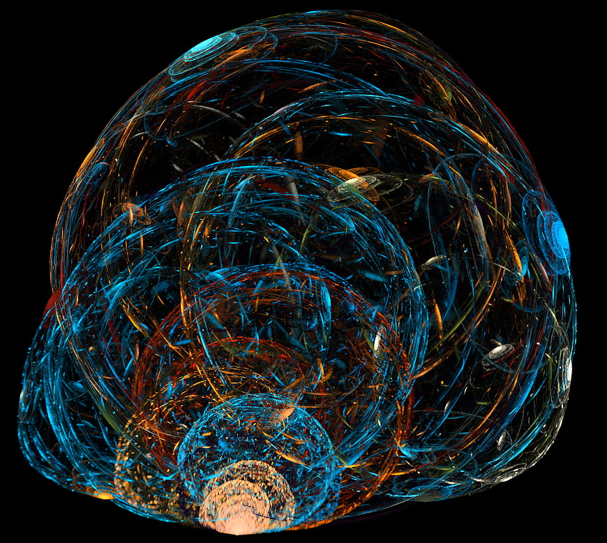 Abstract Blue and Orange Flame Fractal Art